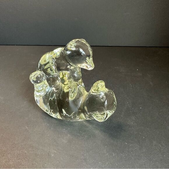 Art Glass Mother And Baby Bear Figurine 4x4.5 - Picture 2 of 3